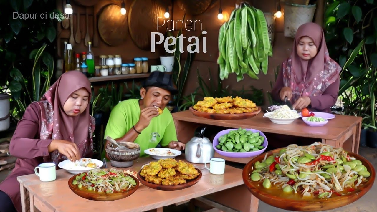 Oseng Pete seperti ini kebangetan nikmatnya,Bakwan jagung,Panen pete & jagung, hidup di desa 