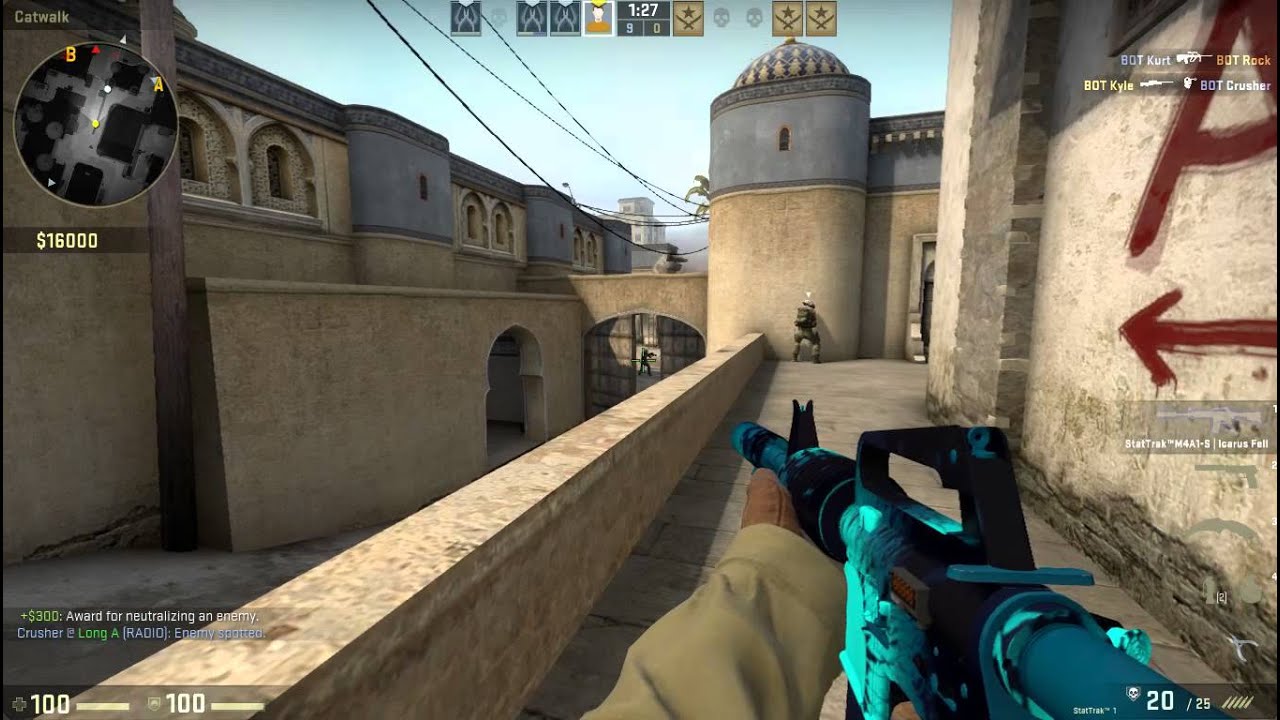 Counter Strike GO: Perfect 16 - 0 CT vs Expert bots Dust II Competitive