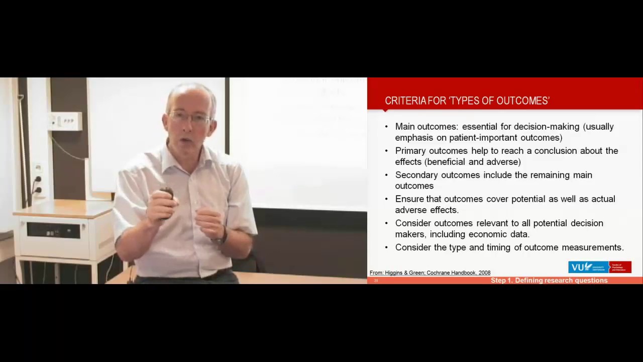 1 Course Meta-Analyses VU: Defining research questions