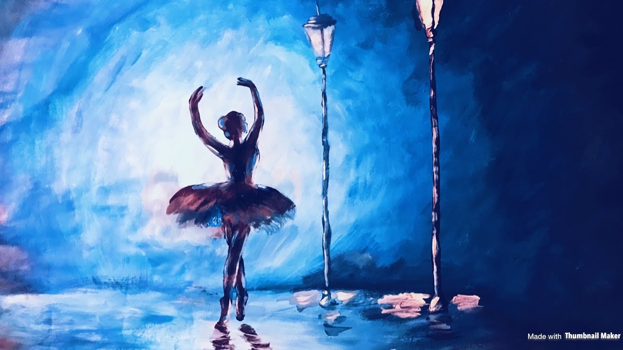 3 COLOR PAINTING CHALLENGE - painting a ballerina with acrylics