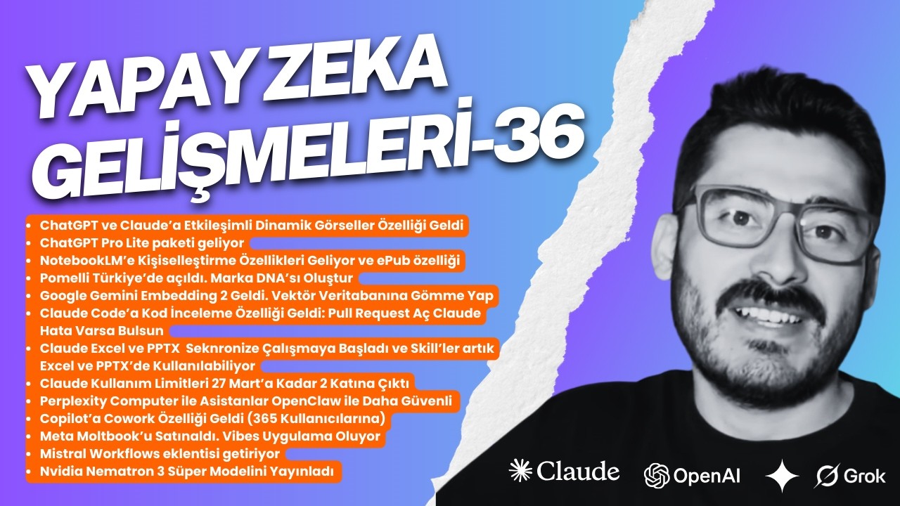 Claude Pull Request İnceliyor, Gemini Embedding 2 Geldi,ChatGPT Pro Lite Şoku! | AI Gelişmeleri #36