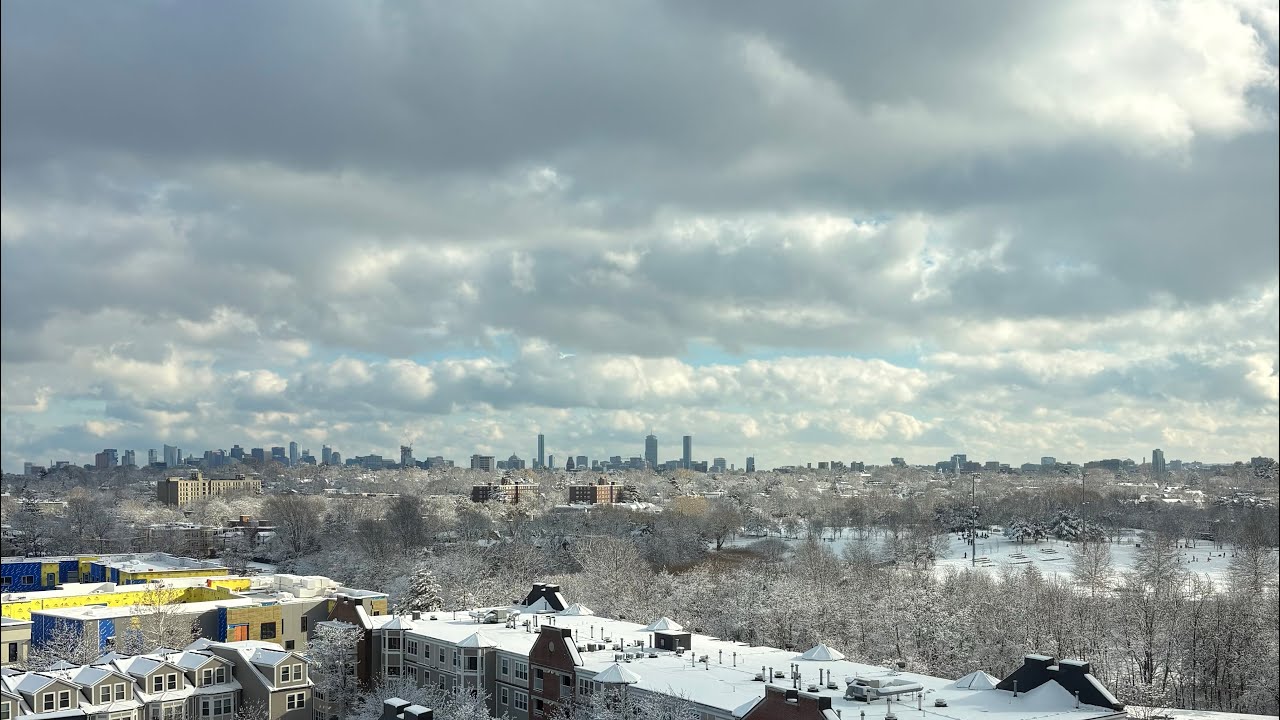 Winter Over Boston | Cinematic Drone Views from Cambridge, MA (4K)