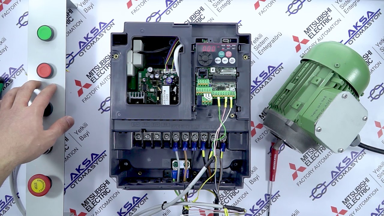MITSUBISHI ELECTRIC E700 AC MOTOR SÜRÜCÜ BUTONLA START-STOP AYARI (MÜHÜRLEME)