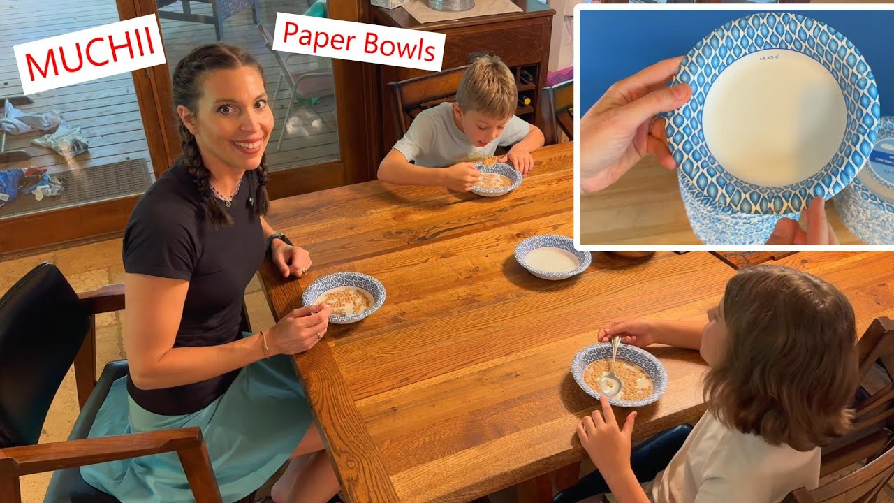 MUCHII Paper Bowls, leakproof decorative and durable! #paperbowl #disposableplates #dinnerware