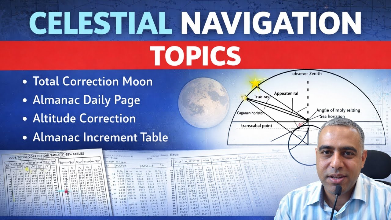 Altitude Dip & Total Corrections, Almanac Use | time ambiguity celestial navigation