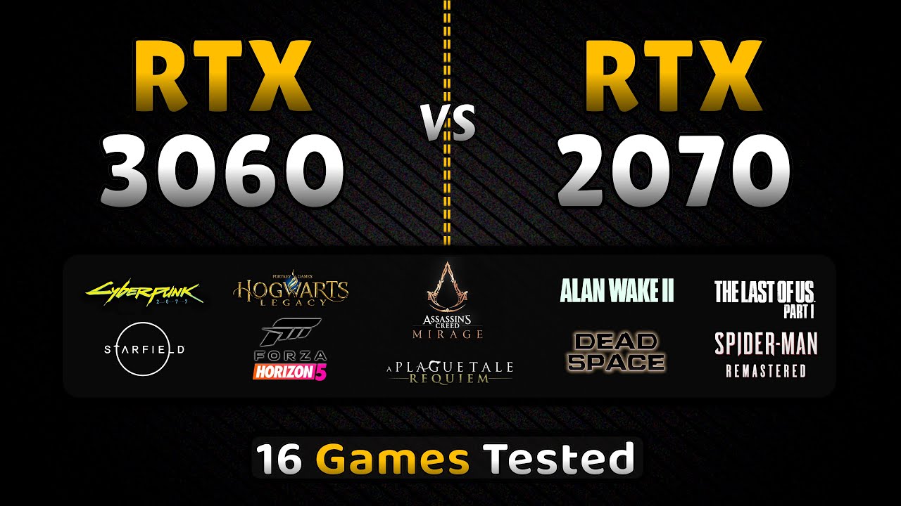 RTX 2070 vs RTX 3060 || 16 Games Tested || 2070 vs 3060