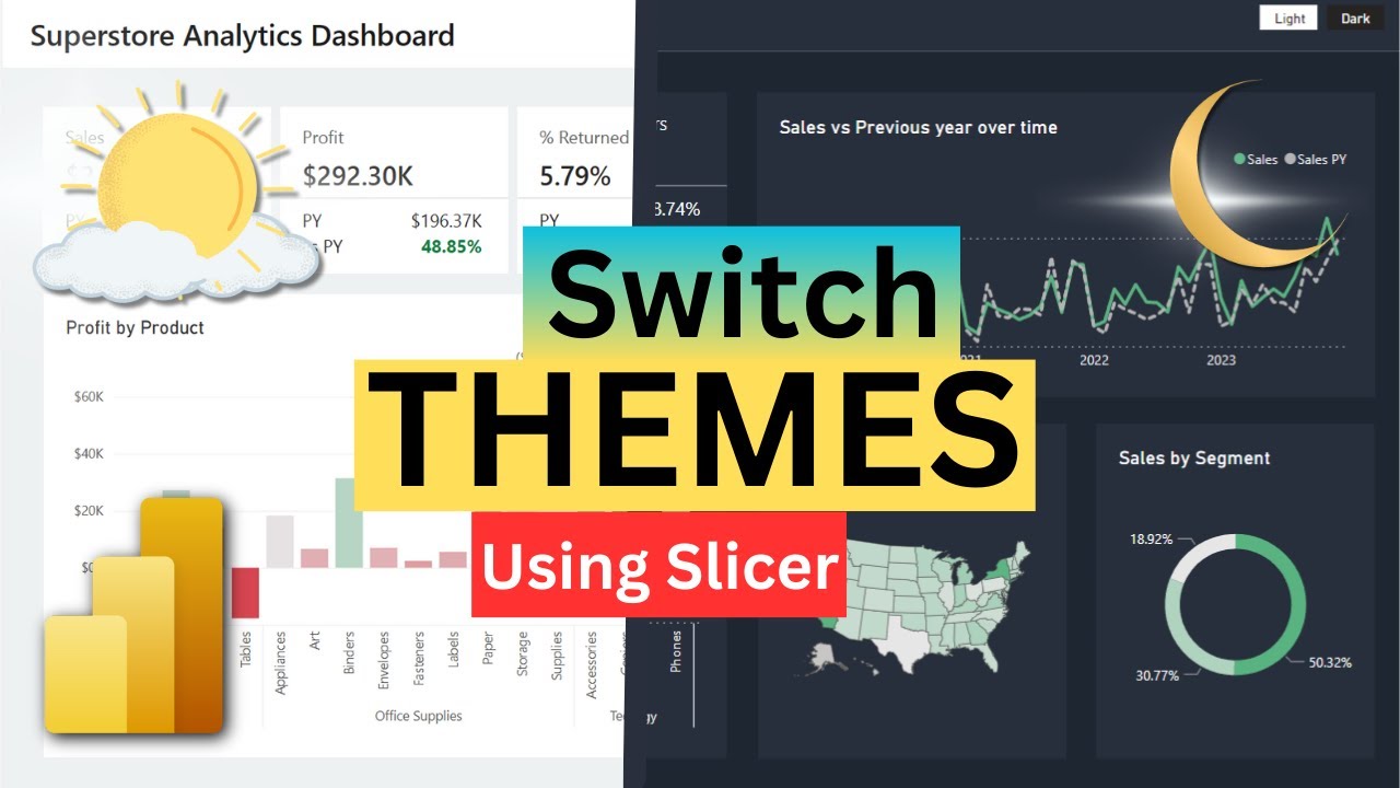 Переключение тем LIGHT и DARK в POWER BI
