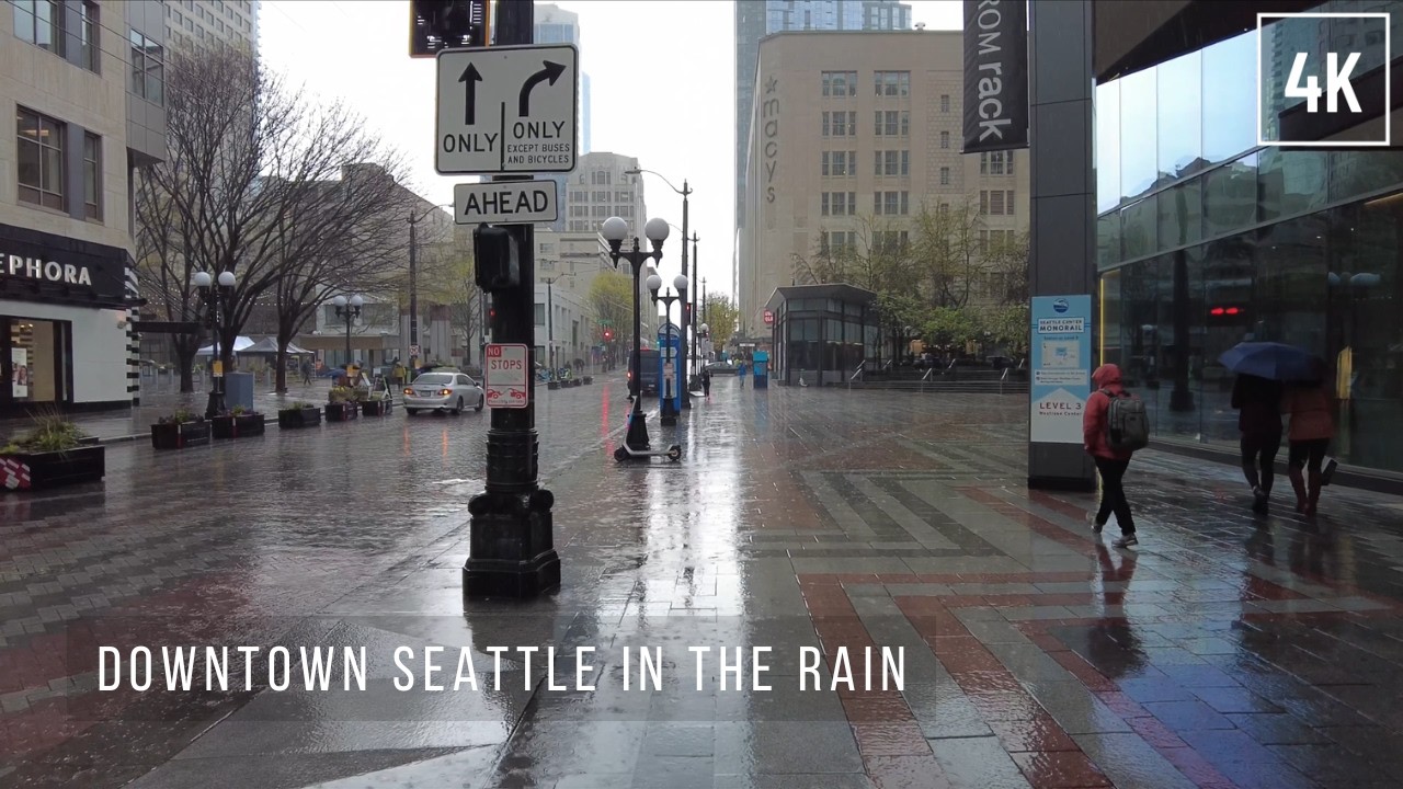 Seattle Rain Walk | Downtown & Pike Place Market | 4K ☔️