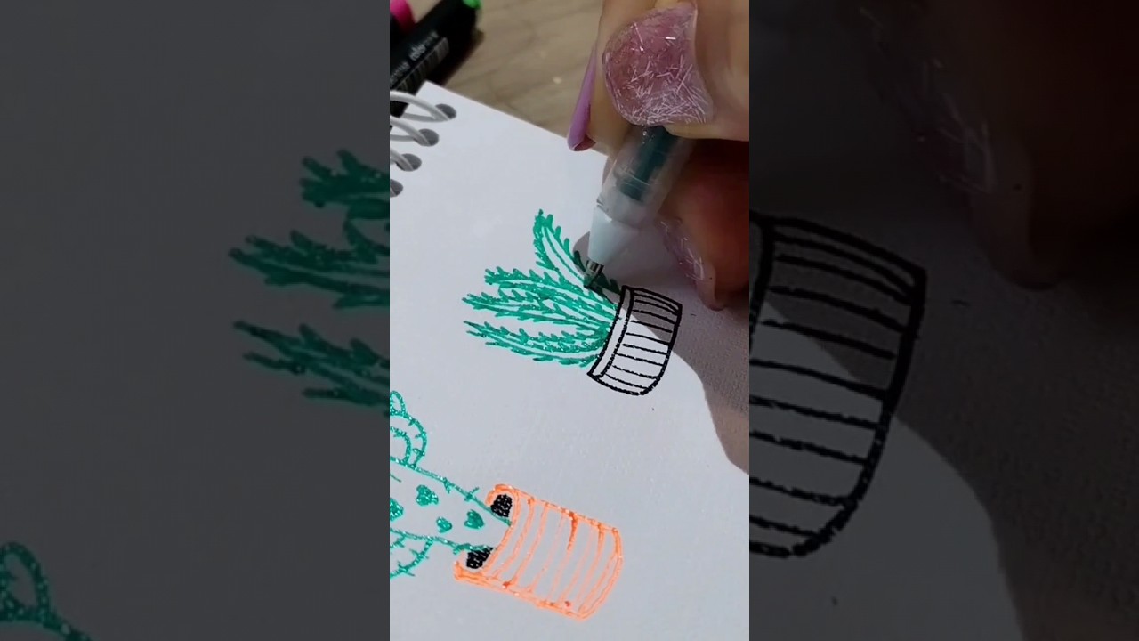 Doodle cute cactus 