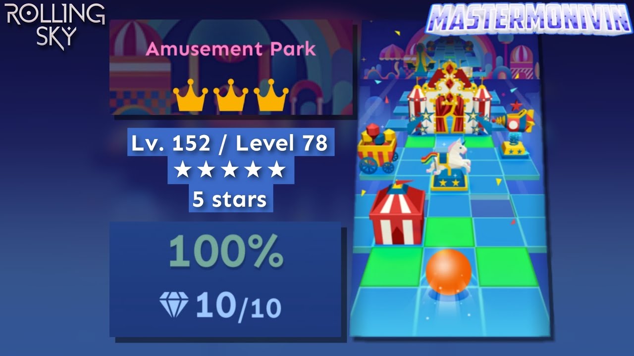 「Rolling Sky」Amusement Park | Level 78 ★★★★★ | MasterMonivin