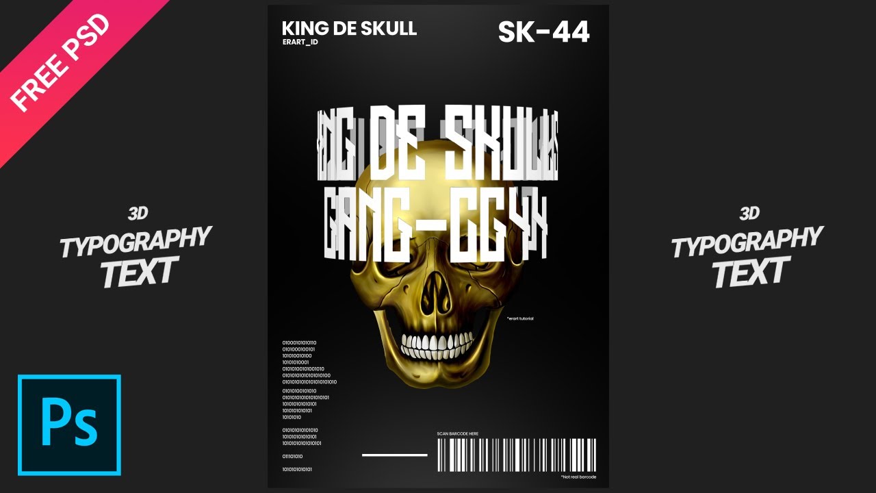 Typography Cylinder Skull - Tutorial Photoshop CC 2022