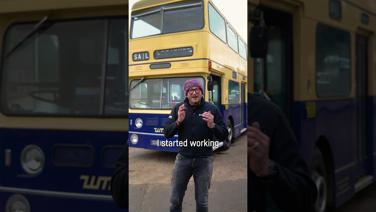 Why does Fuzz have a bus? 🚌  #fuzztownshend #classiccars #bus #classicbus #fleetline #driving