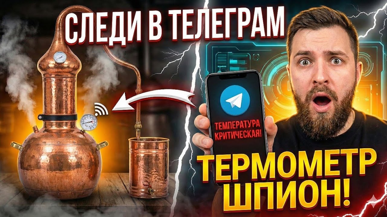 СЛЕДИ ЗА ПЕРЕГОНОМ в Telegram! Обзор бюджетного Wi-Fi термометра для самогона