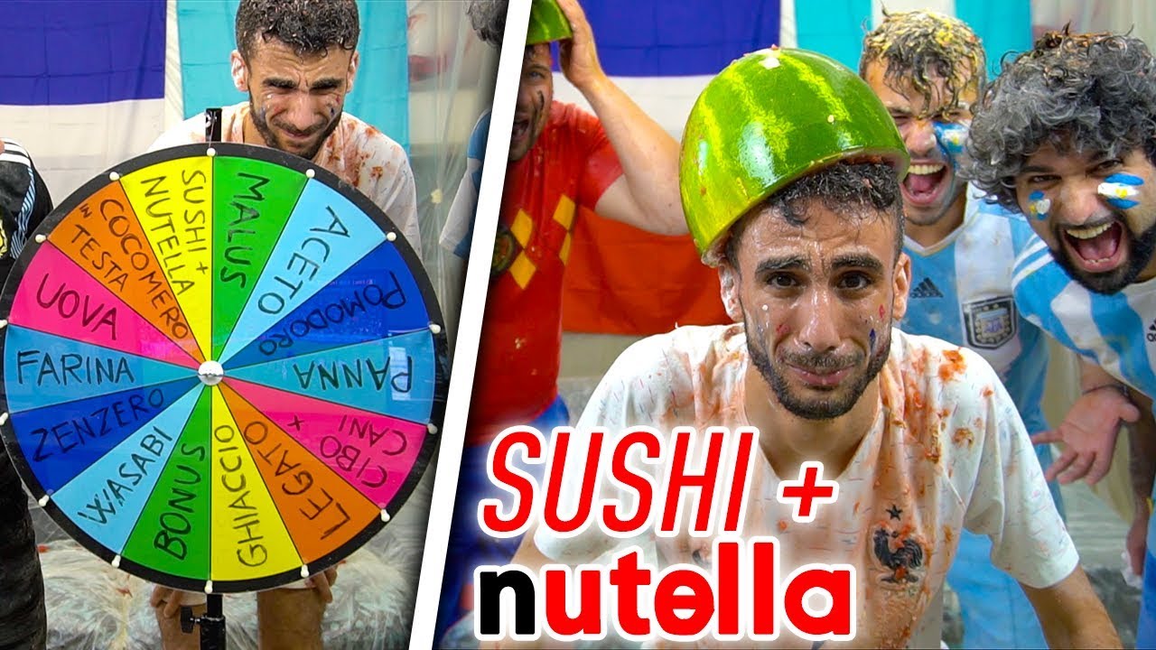 SUSHI + NUTELLA! la RUOTA DELLE PENITENZE sui MONDIALI! #3ACTION