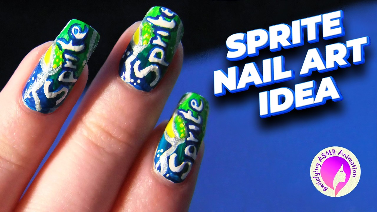 Sprite Nail Art Idea 4K | ASMR Animation with relaxing sounds
