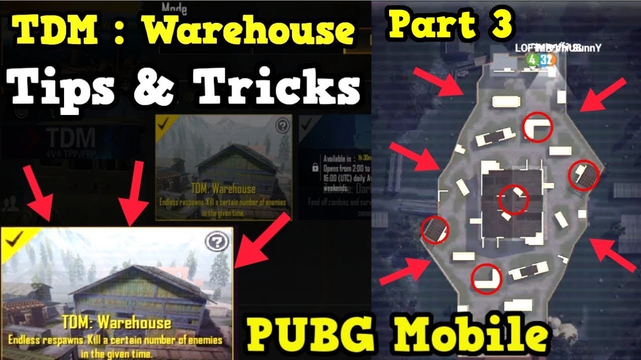 All new TDM Warehouse  Tips and Tricks | PRO Tips | PUBG MOBILE | PART 3