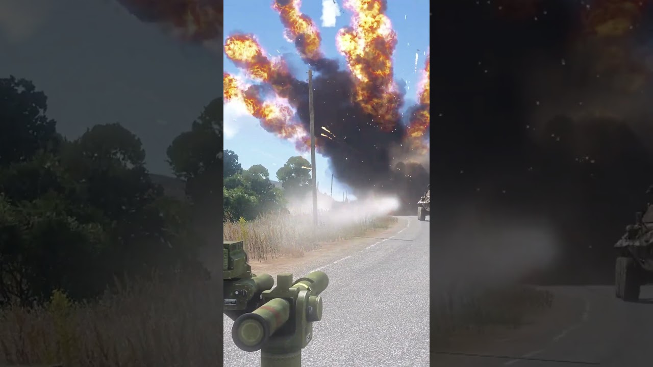 1 minute ago! Convoy of Iranian armored vehicles destroyed by the US #military #arma3