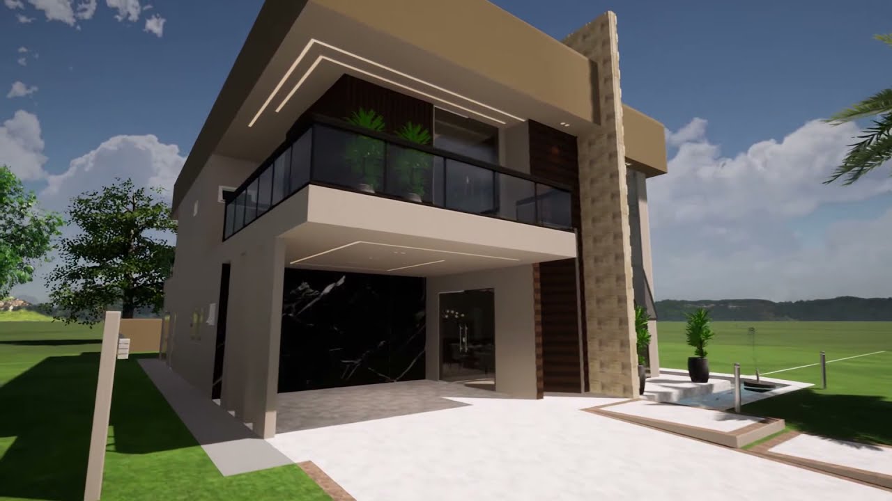 PROJETOS PRONTOS - CASA DOIS PAVIMENTOS ( SOBRADO ) COM 5 SUITES