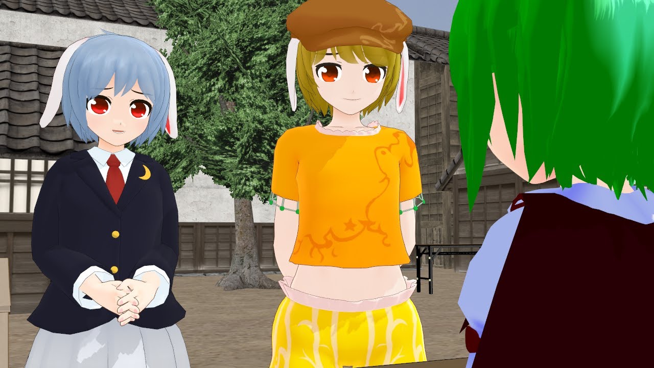 鈴瑚とレイセンと食の祭典in人里【東方MMD紙芝居】