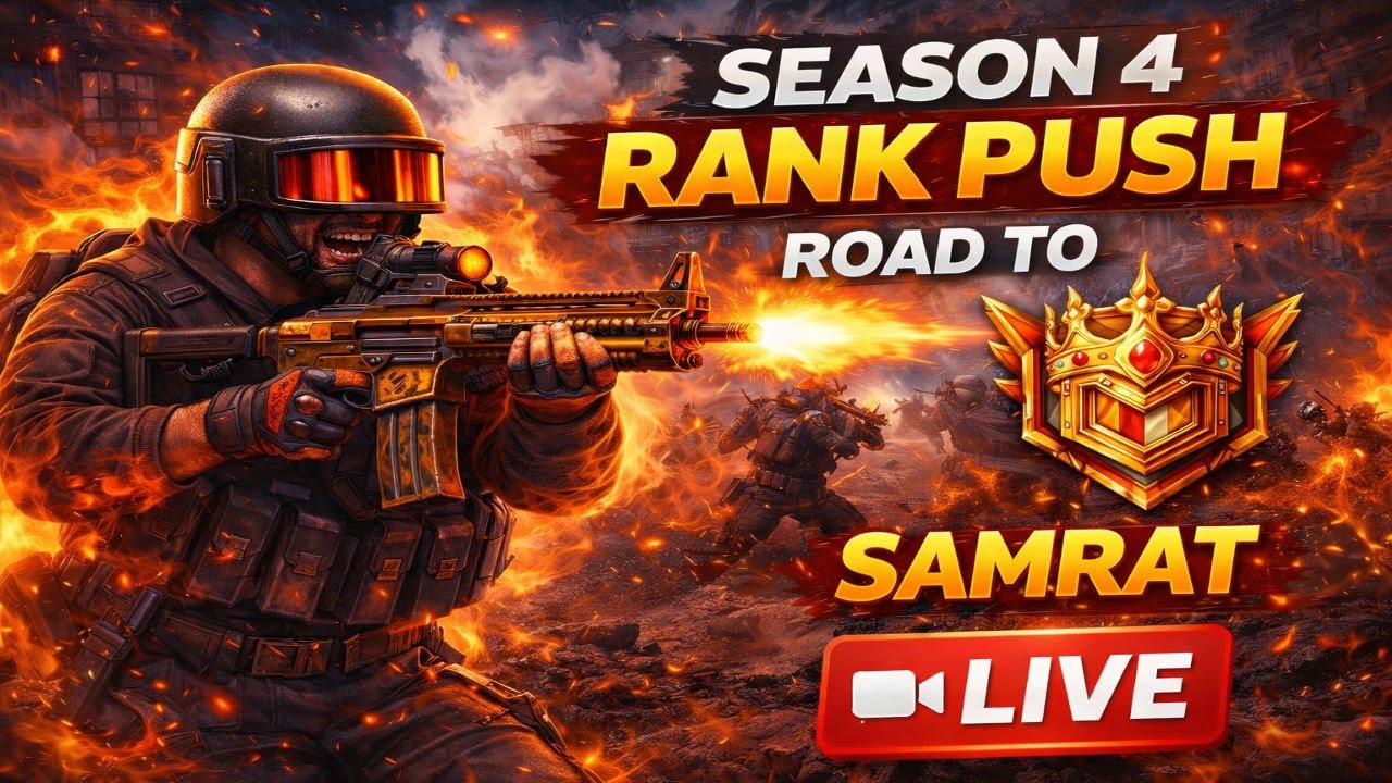 Season 4 Rank Push 🔥 Road to Samrat | Intense LIVE Gameplay | ScarFall