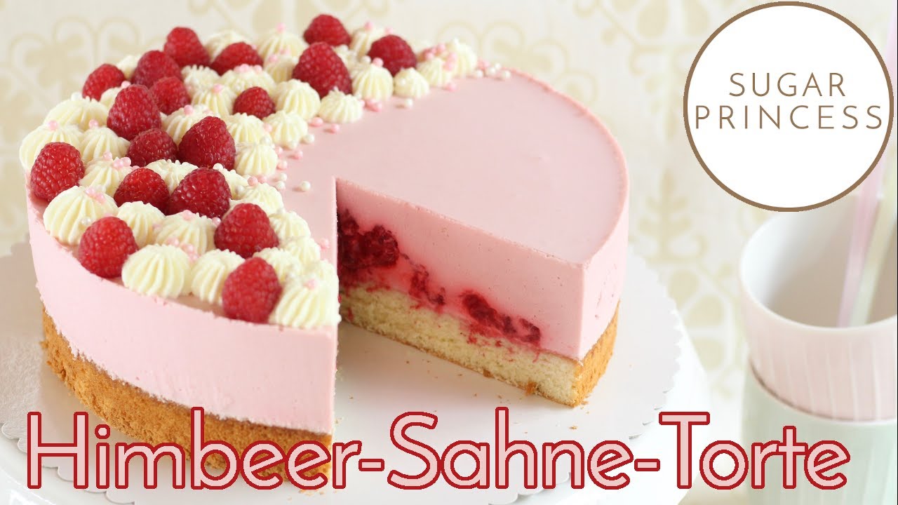 🍰 Blitzschnelle Himbeersahne Torte mit Biskuit und Götterspeise | Rezept von Sugarprincess