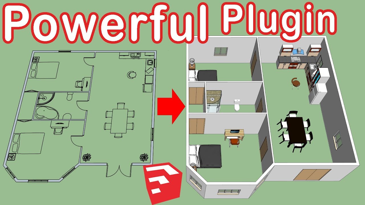 How To Use Dibac in SketchUp - Floor plan to 3d