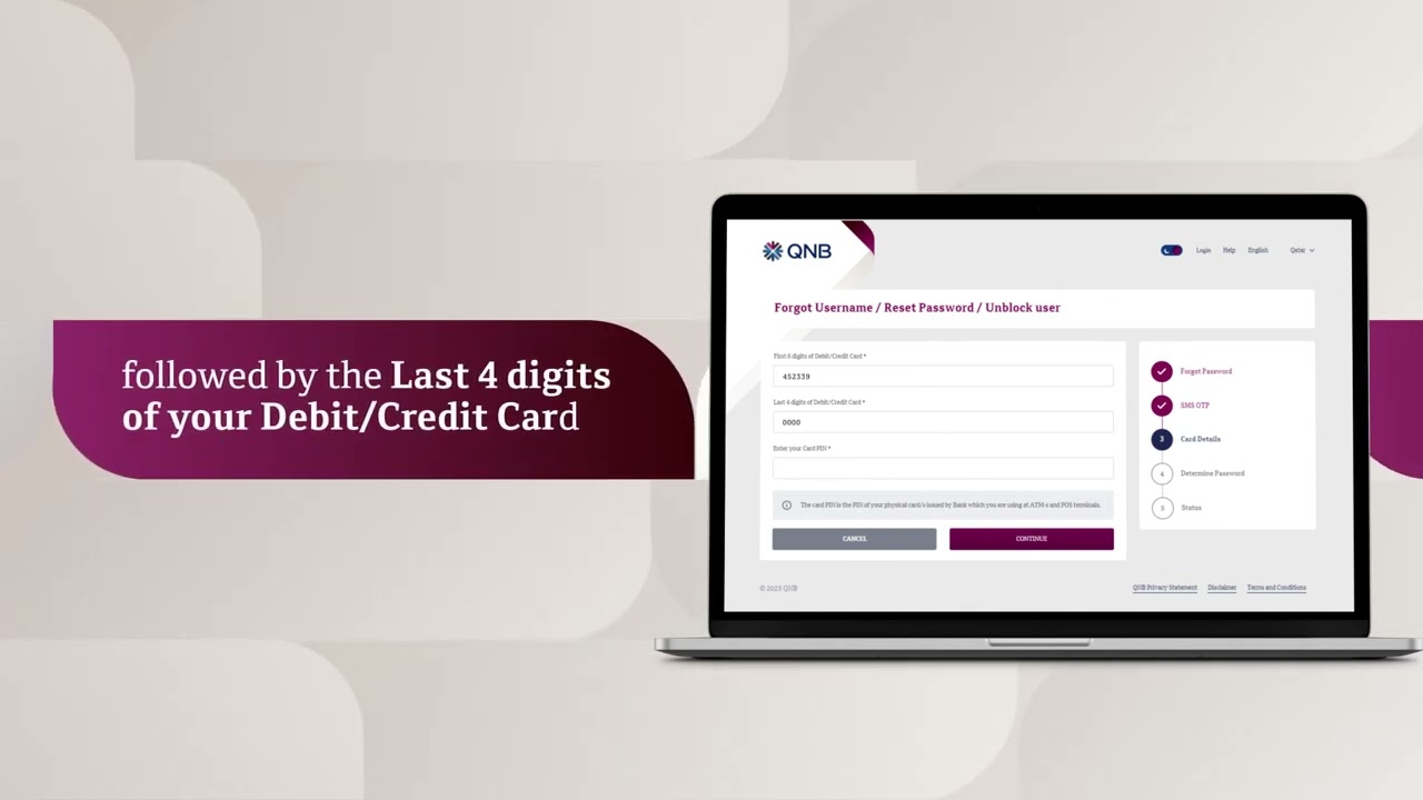 Resetting your Forgotten Credentials on QNB Internet Banking