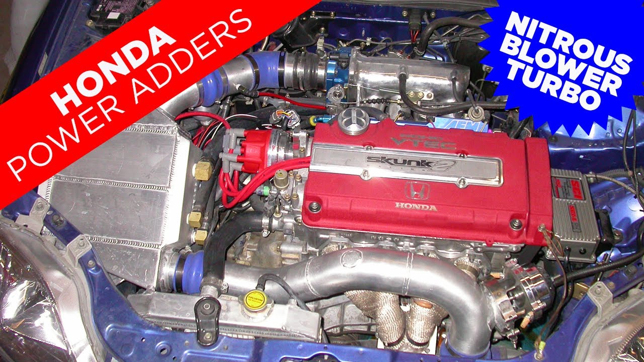 HOW TO MAKE TURBO B-SERIES HONDA POWER. HONDA B16A, B18C POWER ADDERS, NITROUS, BLOWER & TURBO.