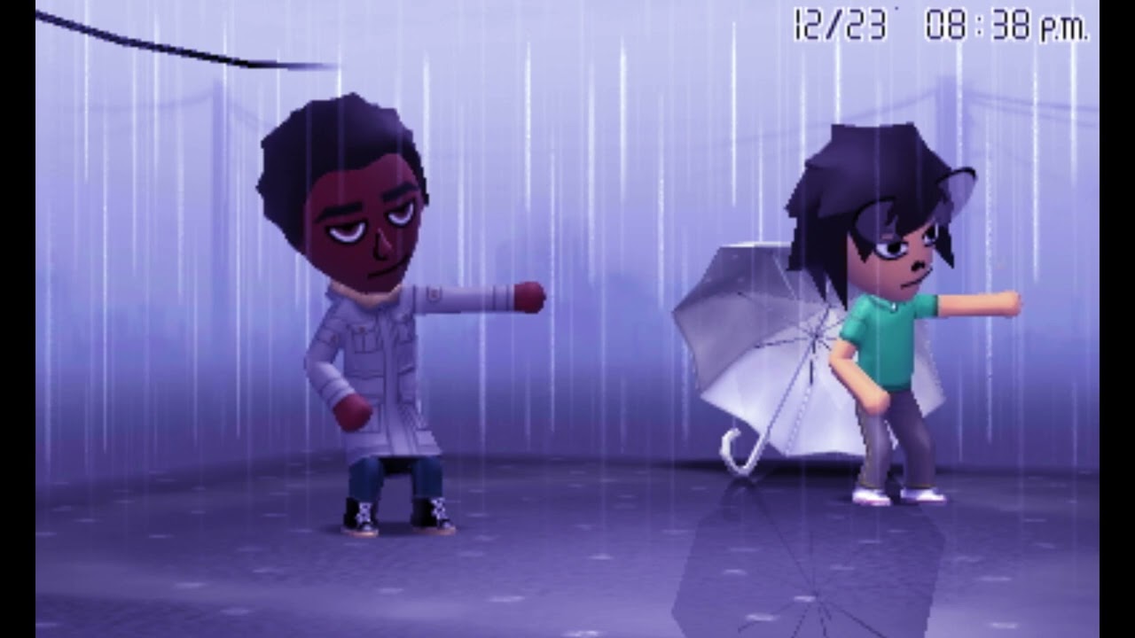 Tomodachi Life:  Mii Homes - Sleep Theme with rain 1 Hour