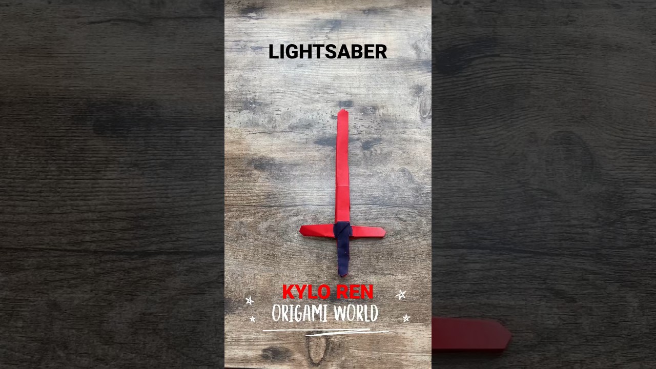 KYLO REN LIGHTSABER ORIGAMI TUTORIAL | STAR WARS DARK SIDE OF THE FORCE ORIGAMI LIGHTSABER PAPERART