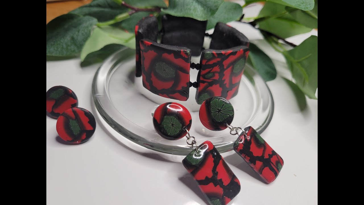 Part 2. Poppy cane, earrings and bracelet