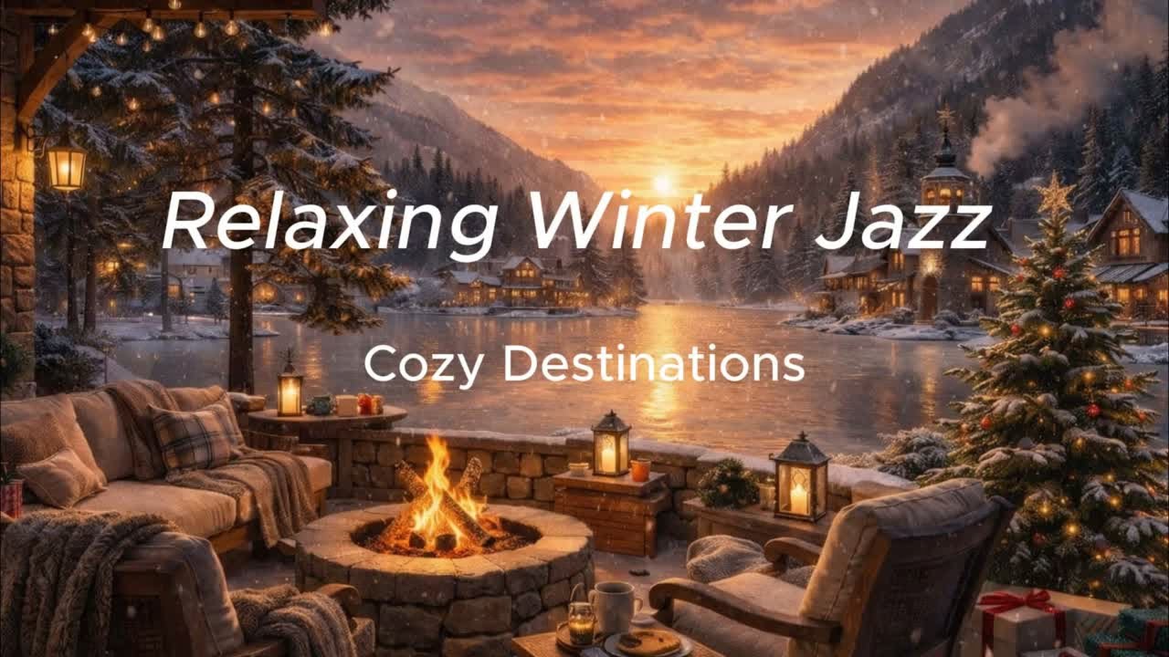 ❄️ Relaxing Winter Jazz 🔥 Cozy Fireside Ambience for a Relax Destination