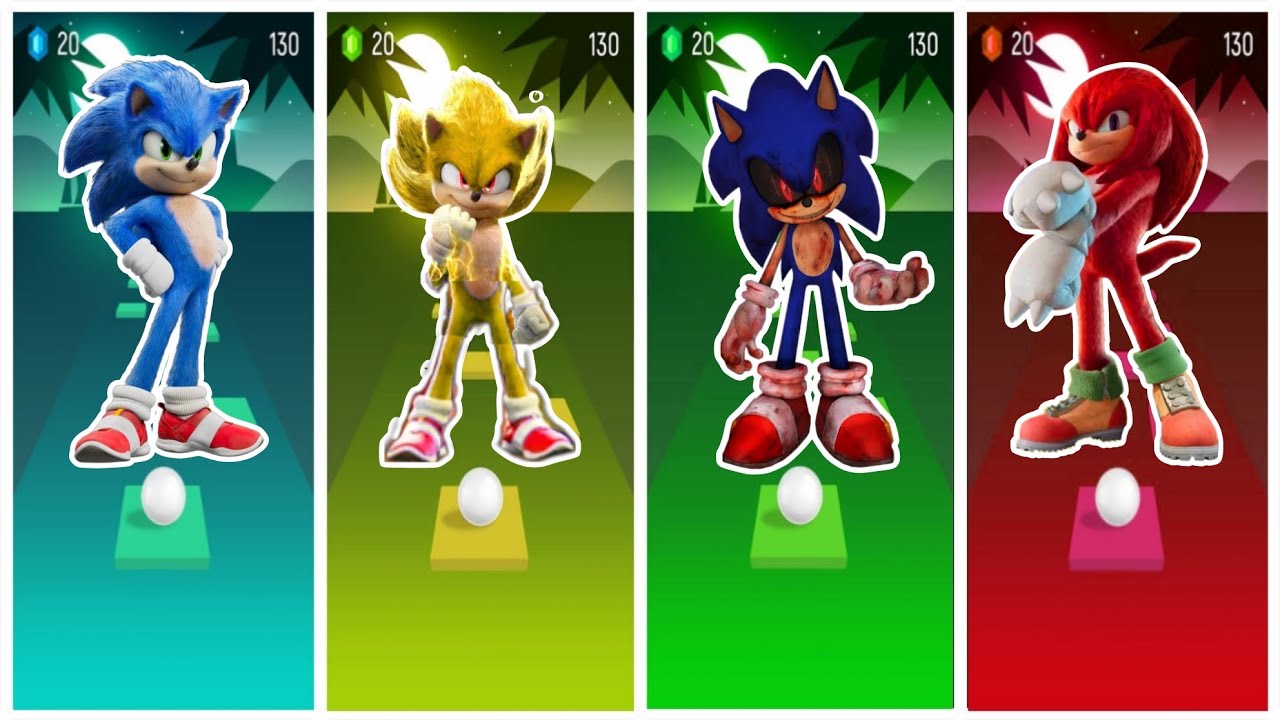 Sonic 🆚 Super Sonic 🆚 Sonic EXE 🆚 Knuckles - Tiles hop