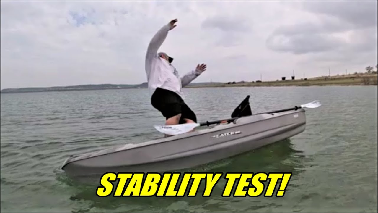 STABILITY TESTING THE PELICAN CATCH 100 KAYAK! (PLUS! Trying the GARMIN STRIKER 4 Fish Finder)