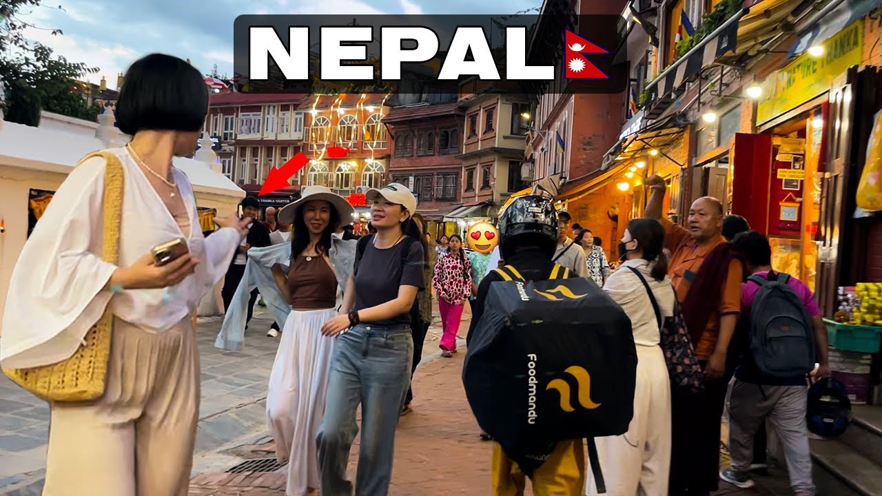 NEPAL🇳🇵: Buddha Stupa at Night is Pure Magic!✨(MUST WATCH!) | Walking Through Boudha, Kathmandu