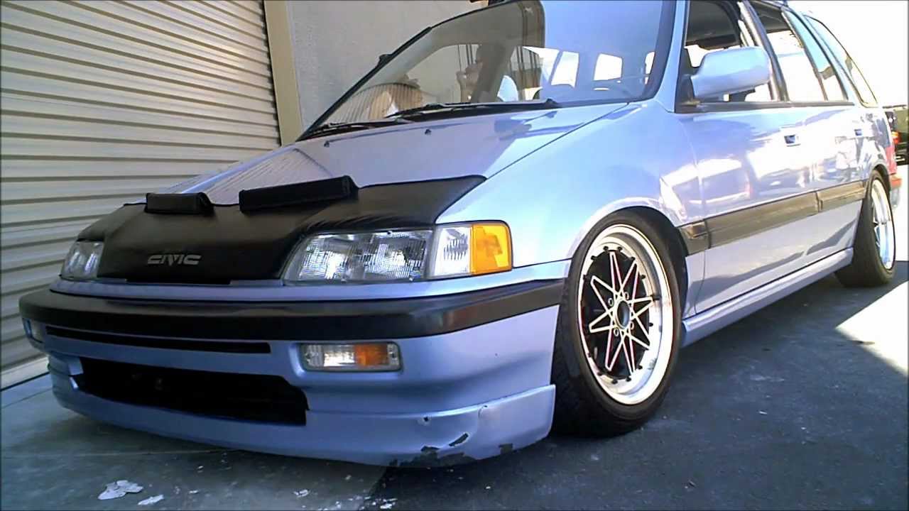1990 Honda Civic Wagovan (Real Time 4WD) on DR20's (15x7's) and D2 Coilovers w/ Custom rear duckbill