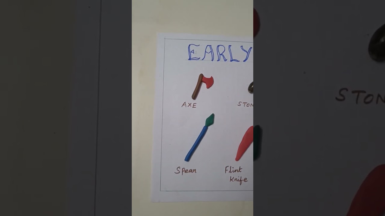 #Early man tools and weapons #school project #Old stone age # Clay work