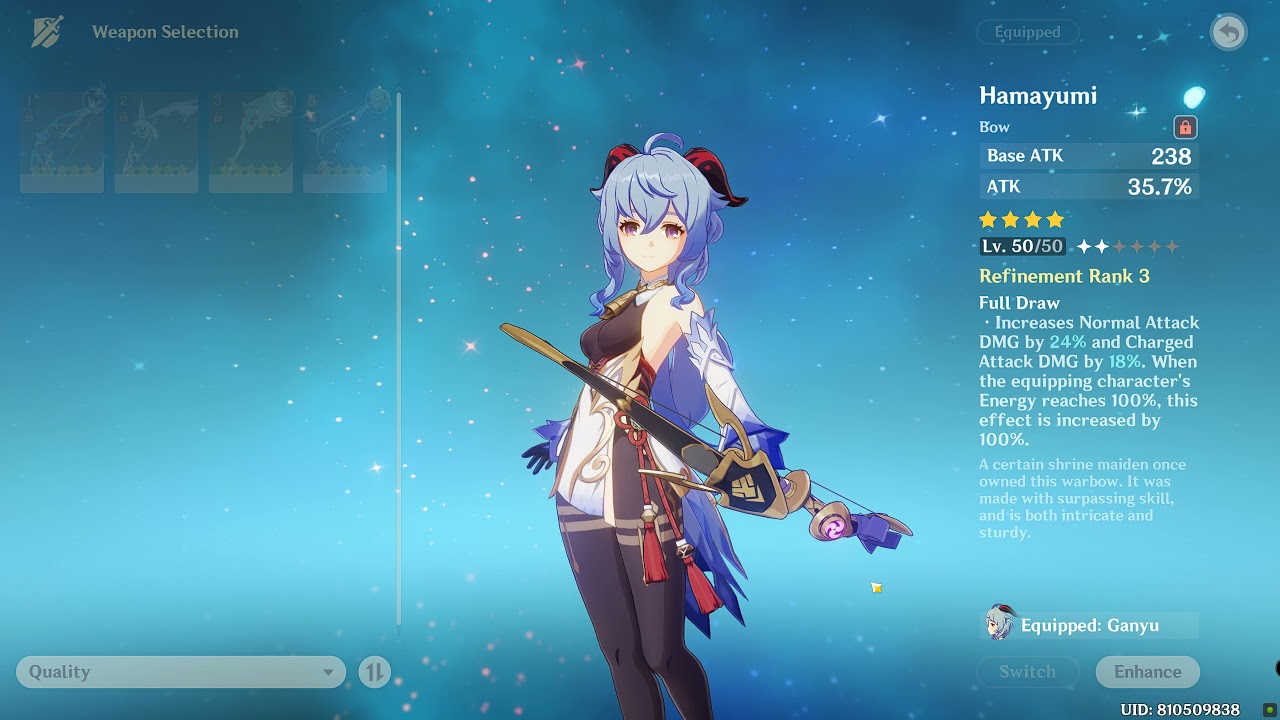 Hamayumi Bow LV50 R3 Vs Alley Hunter Bow LV 50 R5 (Genshin Impact)