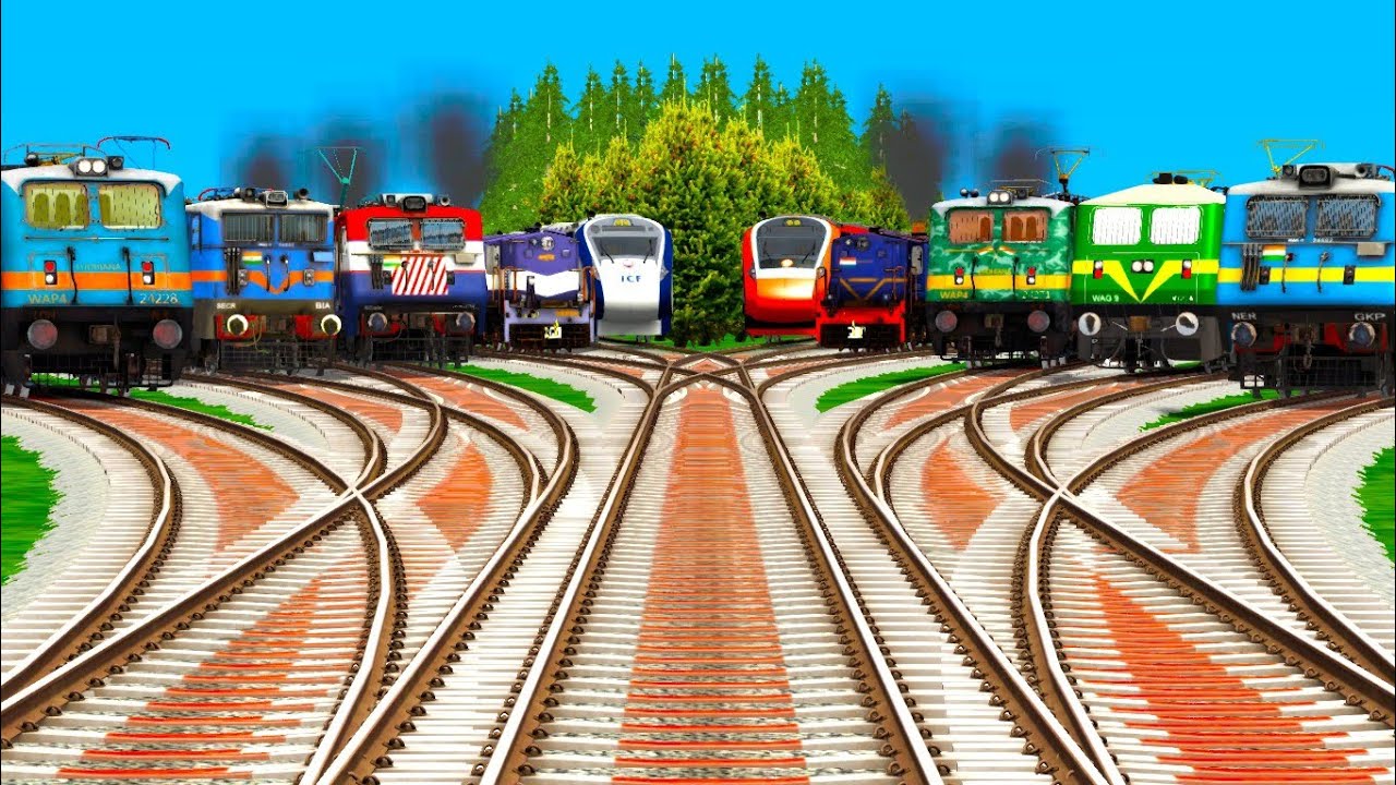 More Realstic Trains Smoothly On Bumpy Branched Amtkar Railroad tracks ll train Simulator Gameplay 