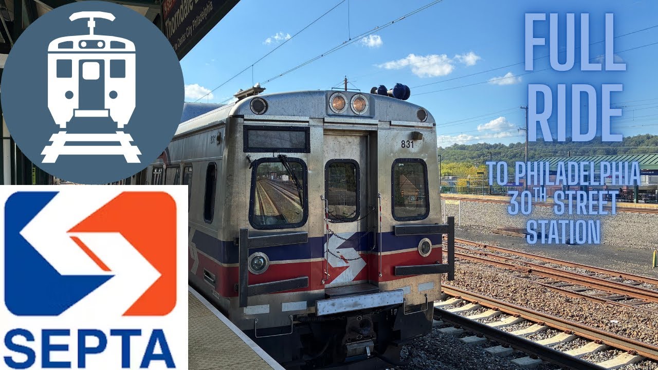 SEPTA Regional Rail: Full Ride from Thorndale to Philadelphia 30th Street Station