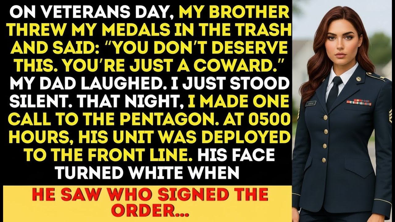 On Veteran’s Day, my brother threw my medals in the trash and said:“You don’t deserve this, coward!”