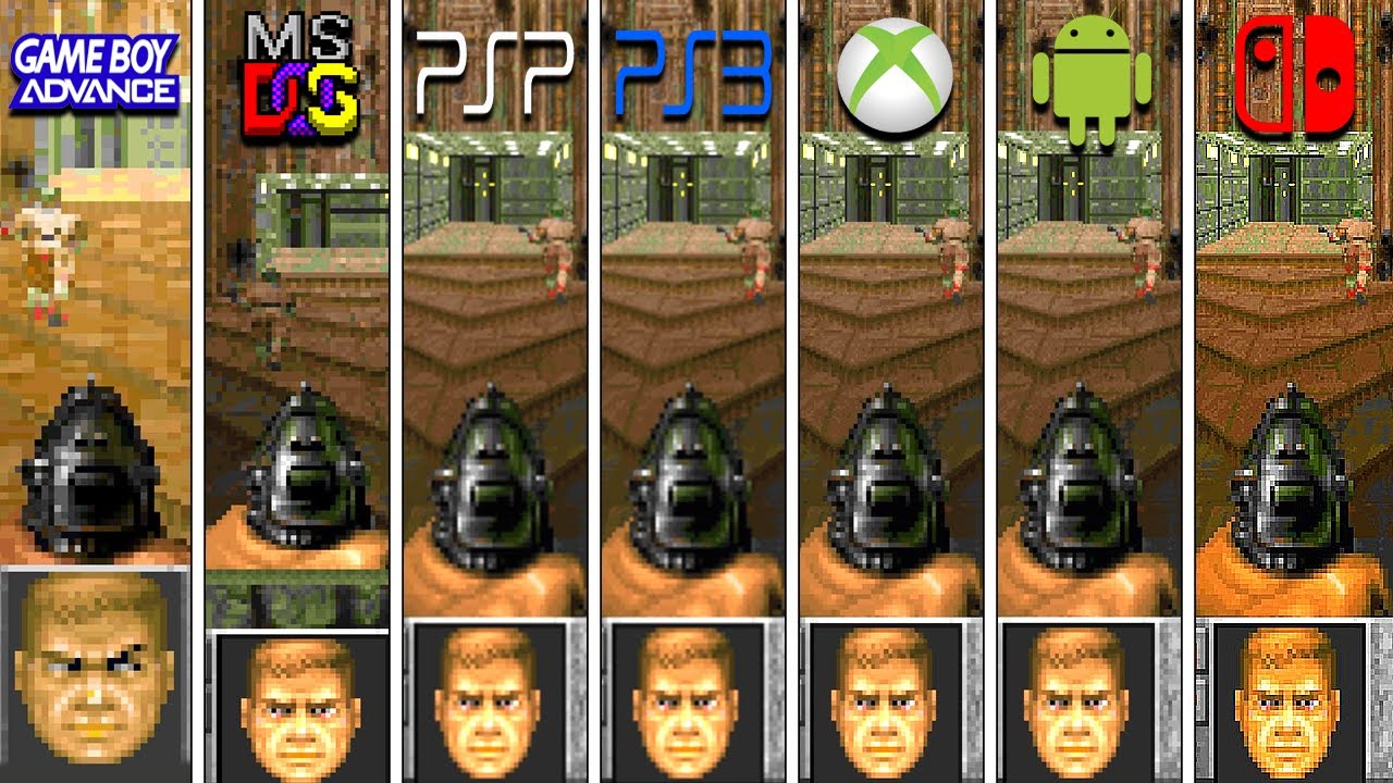 DOOM II (1994) GBA vs MS-DOS vs PSP vs PS3 vs XBOX 360 vs Android vs Switch