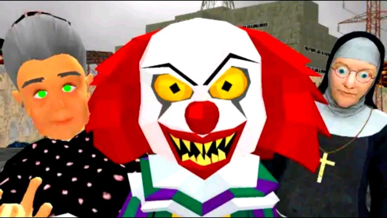 МОНАХИНЯ КЛОУН и БАБКА ГРЕННИ СОСЕД в ЧЕРНОБЫЛЕ [Уровень 1 - 4] Clown Neighbor Gang Granny