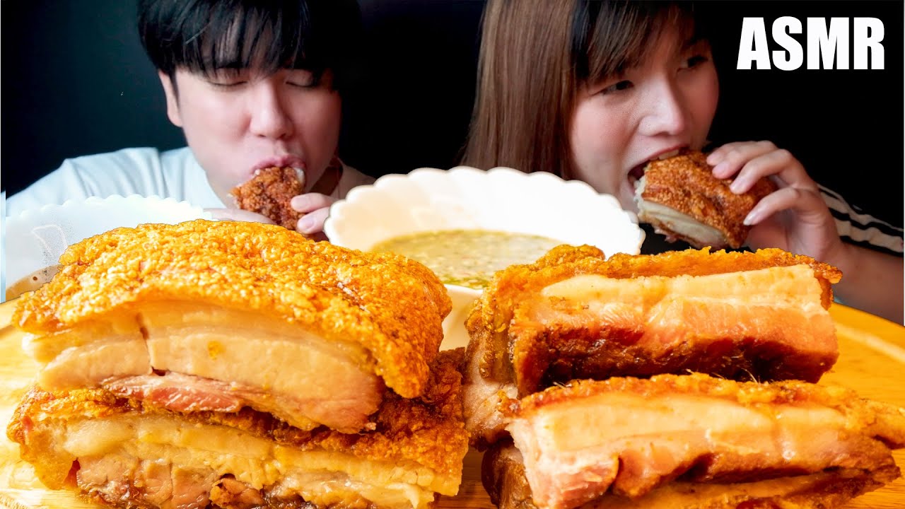 ASMR THAI FOOD EP.4 หมูกรอบ l Crispy pork(ร้านเจี๊ยบ อตก.)