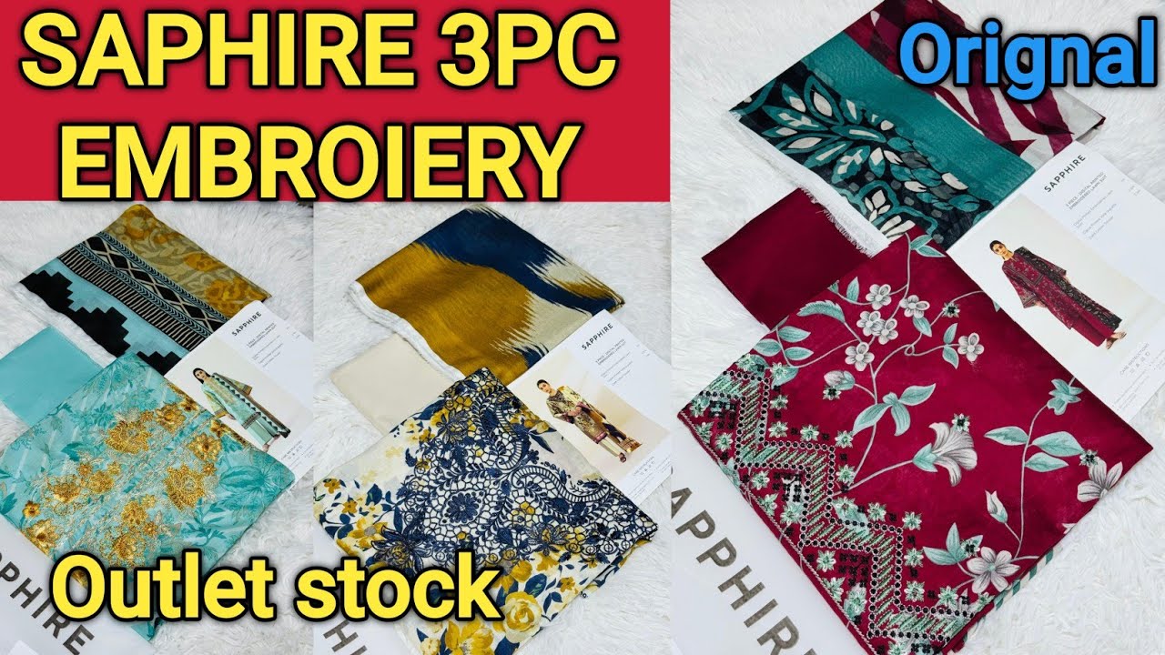 sapphire 3pcs Embrodery 3pcs lawn 2026 Eid collection at whole sale