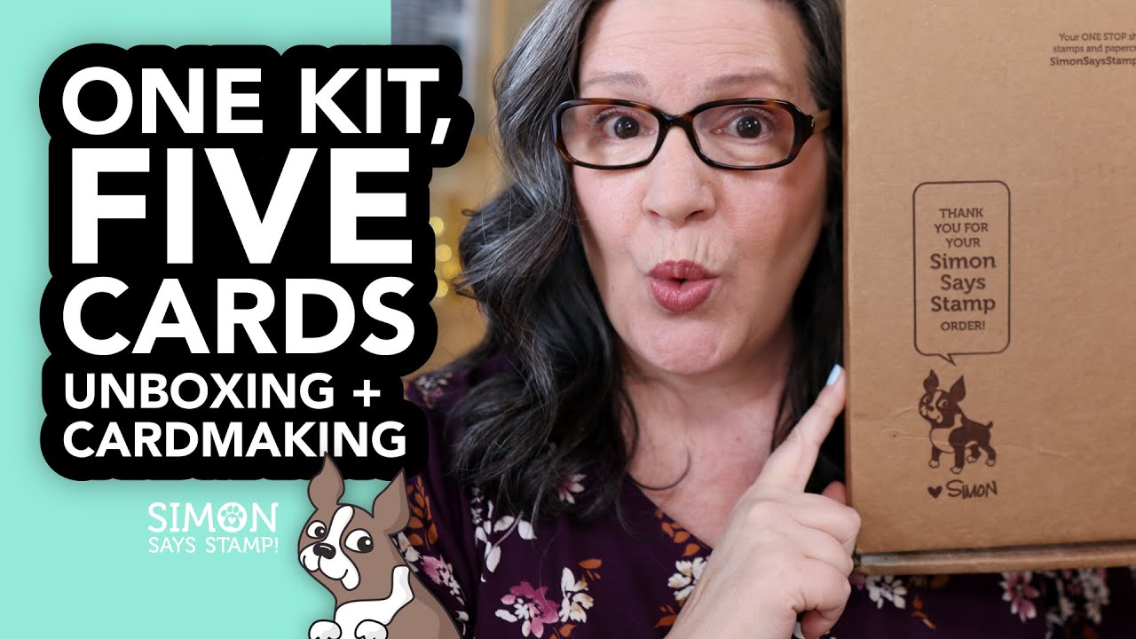 Let's unbox the latest card kit from Simon Says Stamp and make FIVE cards!