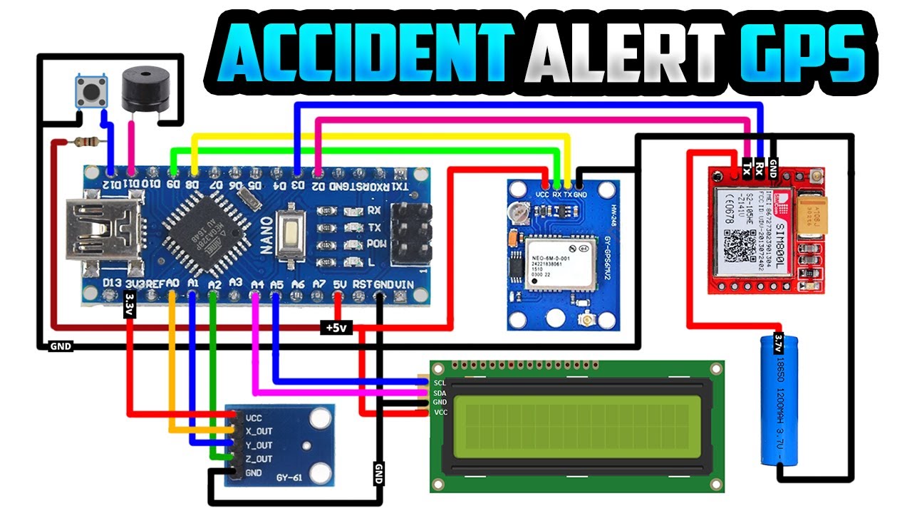 Проект системы оповещения об авариях с использованием Arduino SIM800L и модуля GPS