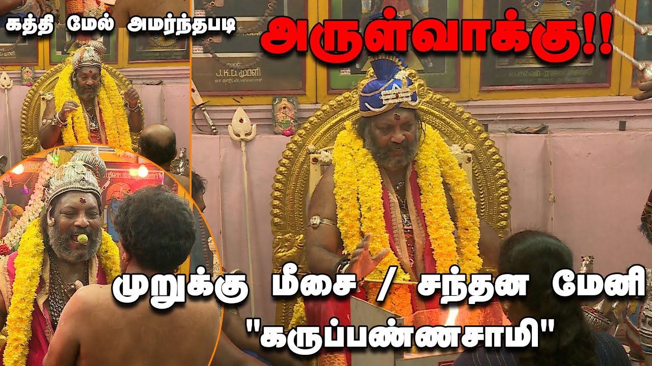 கத்தி மேல் அமர்ந்தபடி அருள்வாக்கு!! முறுக்கு மீசை / சந்தன மேனி , 