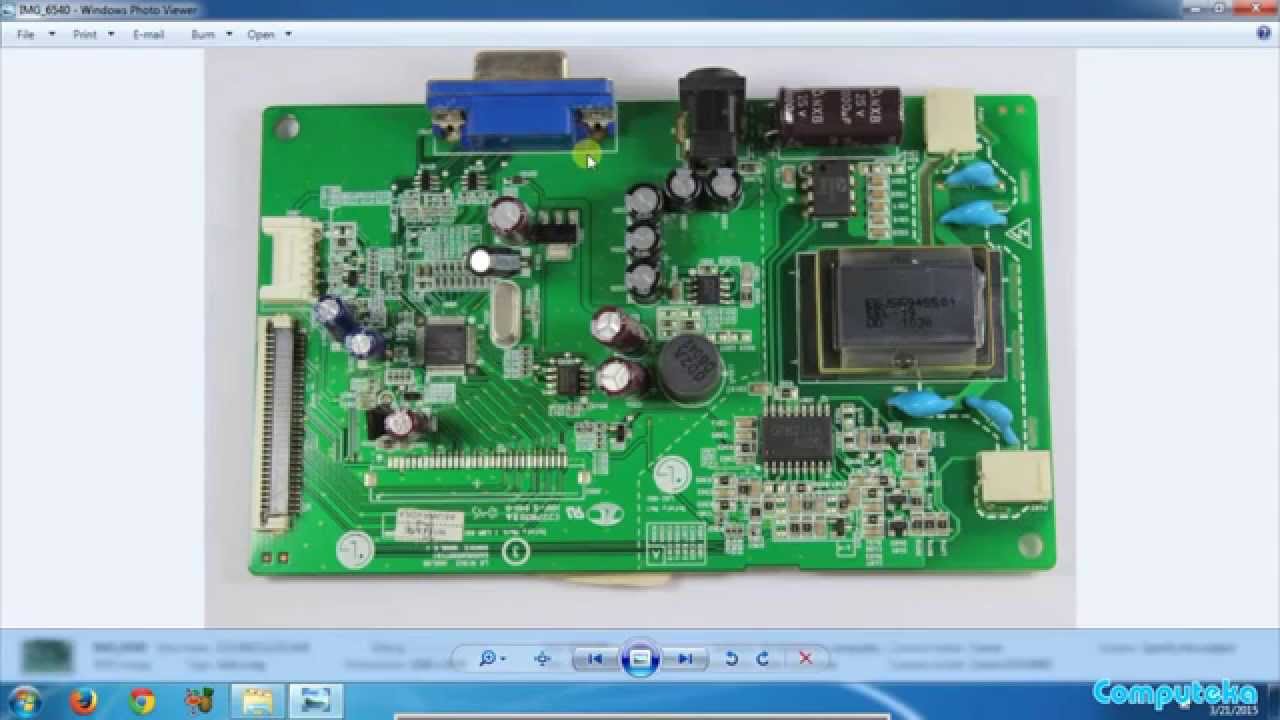 شرح مكونات بوردة شاشة LG W1943C بإستخدام المخطط والداتا شيت