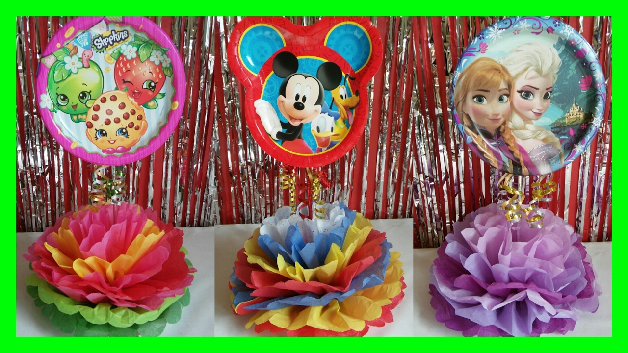 Centro de Mesas para Fiesta de Niños / Shopkins , Mickey Mouse , and Frozen DIY Party Centerpieces